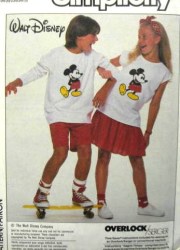 8461 DISNEY MICKEY SHORTS, SKIRT,TOP TRANSFER KIDS PATTERN LG